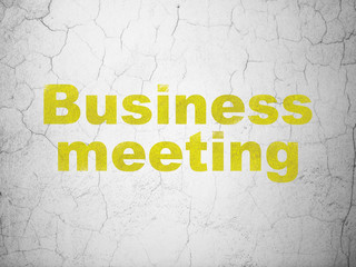 Finance concept: Business Meeting on wall background