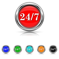 24 7 icon - six colours set