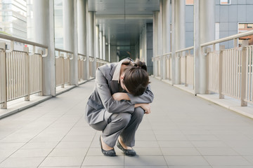 Business woman feel helpless and sadness