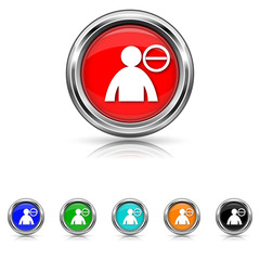 Remove friend icon - six colours set