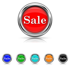 Sale icon - six colours set