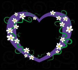 vector illustration of a heart with flowers