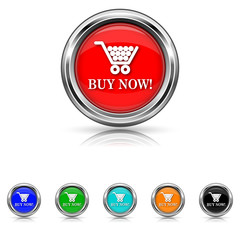 Buy now shopping cart icon - six colours set