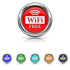WIFI free icon - six colours set