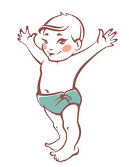 it is a boy, vector image a small baby boy