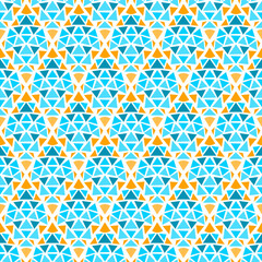 Blue yellow and white diamond shape geometric pattern