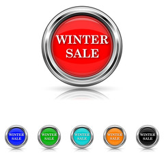 Winter sale icon - six colours set