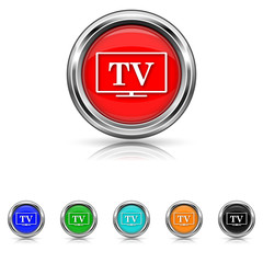 TV icon - six colours set