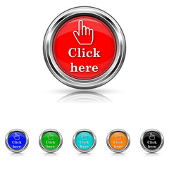 Click here icon - six colours set