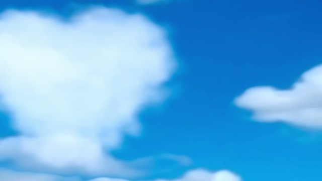 Heart in clouds.