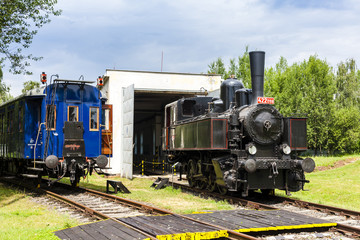 steam locomotive in depot, Czech Republic