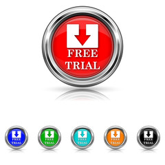 Free trial icon - six colours set