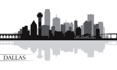 Dallas city skyline silhouette background - 60903704