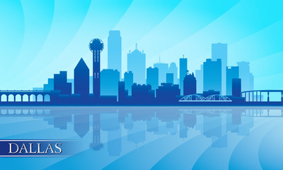 Naklejka premium Dallas city skyline sylwetka tło