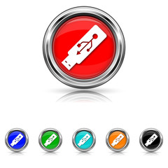 Usb flash drive icon - six colours set
