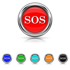 SOS icon - six colours set
