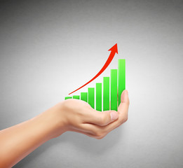 Graph in hand, businessmen
