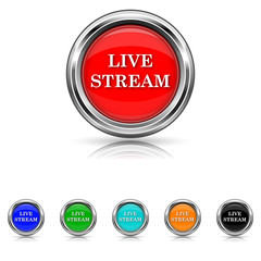 Live stream icon - six colours set
