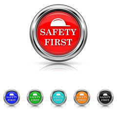 Safety first icon - six colours set