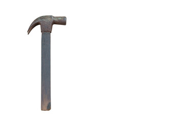 Old Hammer on White Background