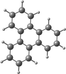 Triphenylene molecule structural model on white