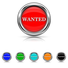 Wanted icon - six colours set