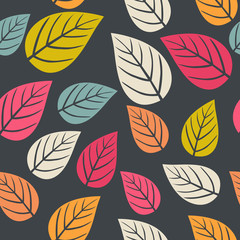 vector seamless abstract hand-drawn pattern, leaf backdrop, Endl