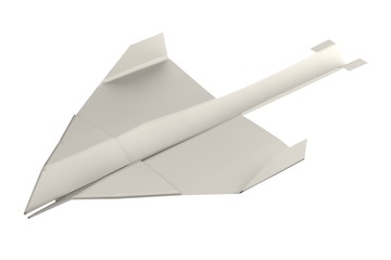 realistic 3d render of paper plane