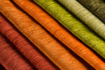 Multi color fabric texture samples