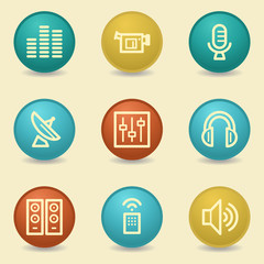 Media web icons, retro buttons