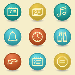 Organizer web icons, retro buttons