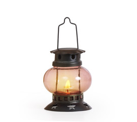 burning kerosene lamp