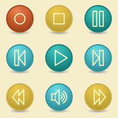 Player web icons, retro buttons