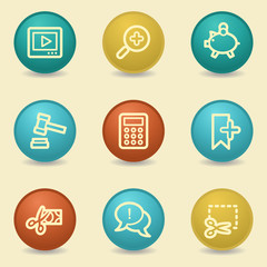 Shopping web icons, retro buttons