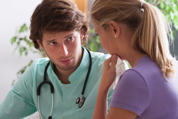 Doctor and patient talking about the treatment