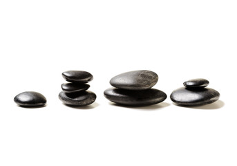 closeup of hot massage stones