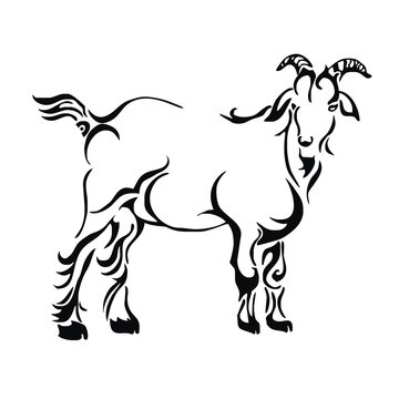 goat tattoo vector