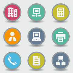 Office web icons, color circle buttons