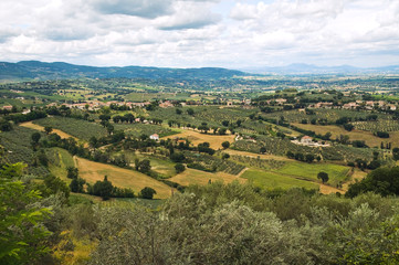 Fototapeta na wymiar Panoramiczny widok Spoleto. Umbria. Włochy.