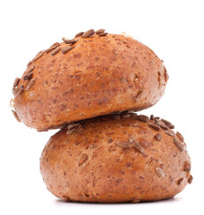 Two hamburger bun or roll with sesame seeds  cutout