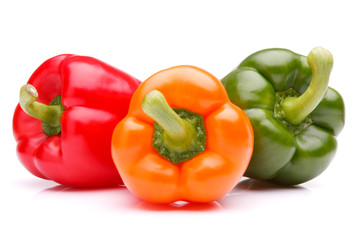 Sweet bell pepper isolated on white background cutout