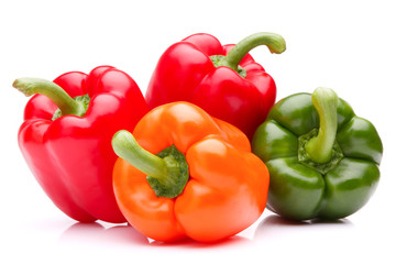 Sweet bell pepper isolated on white background cutout