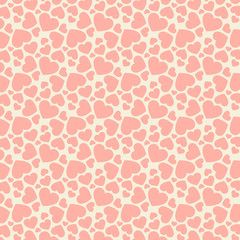 Seamless pink heart pattern on light background.