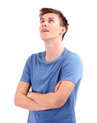 Handsome young man isolated on white