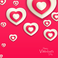 vector illustration of paper heart on love background