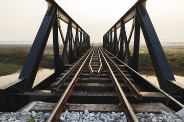 Old railway viaduct in Thailand