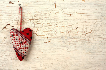 Valentines heart on a   old wooden door