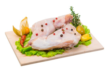 Raw rabbit meat