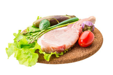 Raw t-bone steak