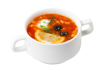 soup with meat and vegetables